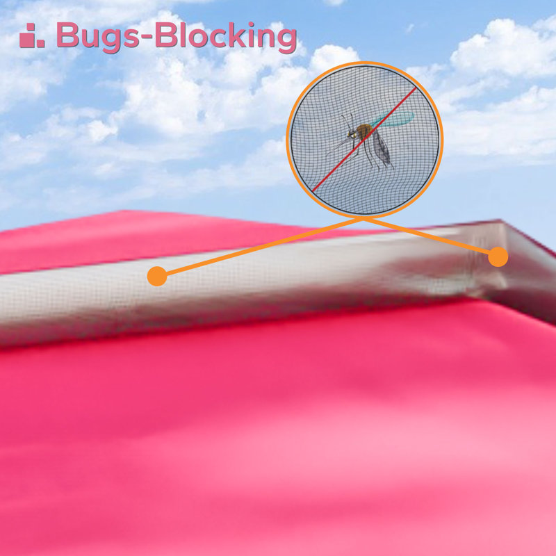 11 ft. Pink Steel Pop-Up Gazebo with Mosquito Netting