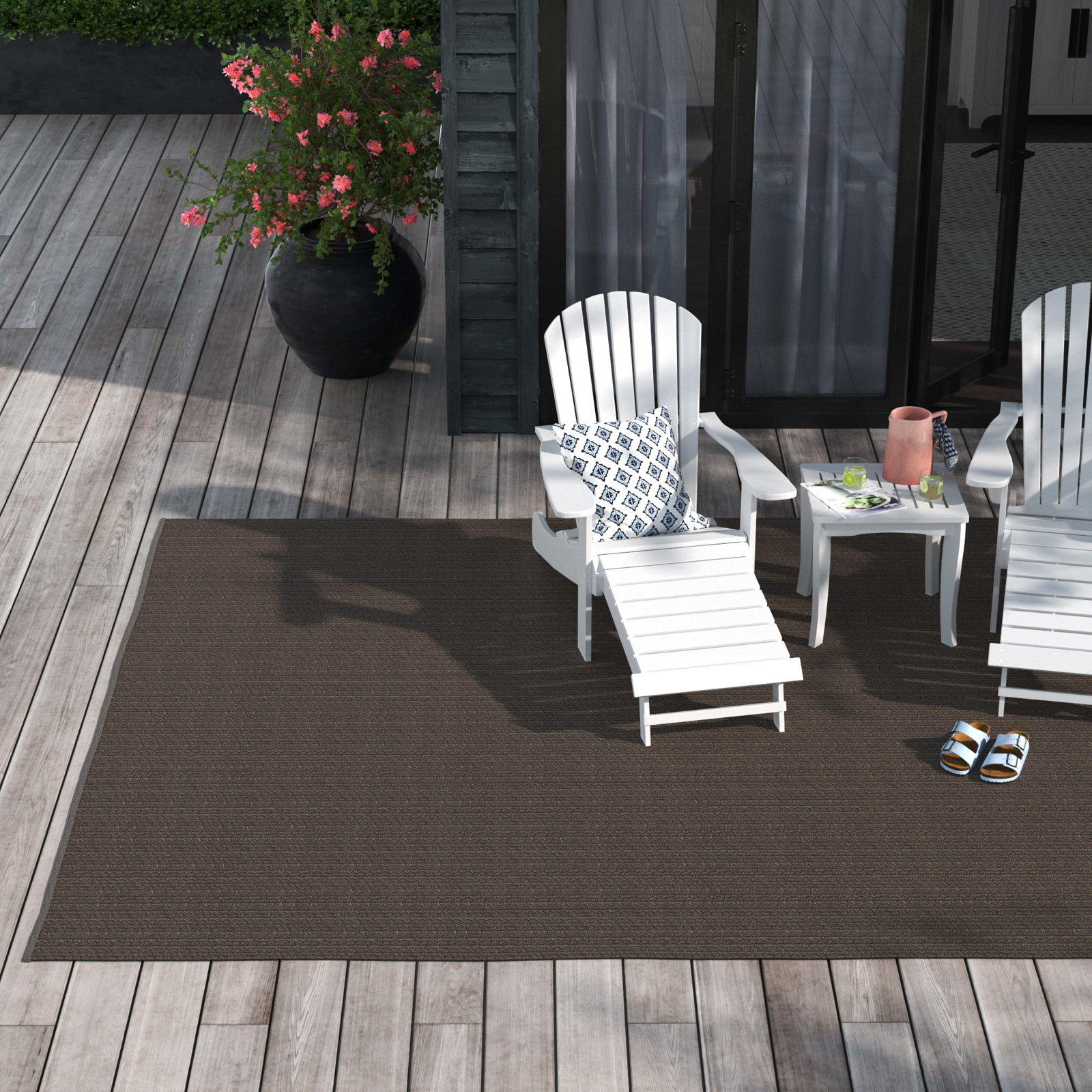 Cullen Gray Hand-Woven Outdoor Rug, Rectangle 7'6" x 9'6"