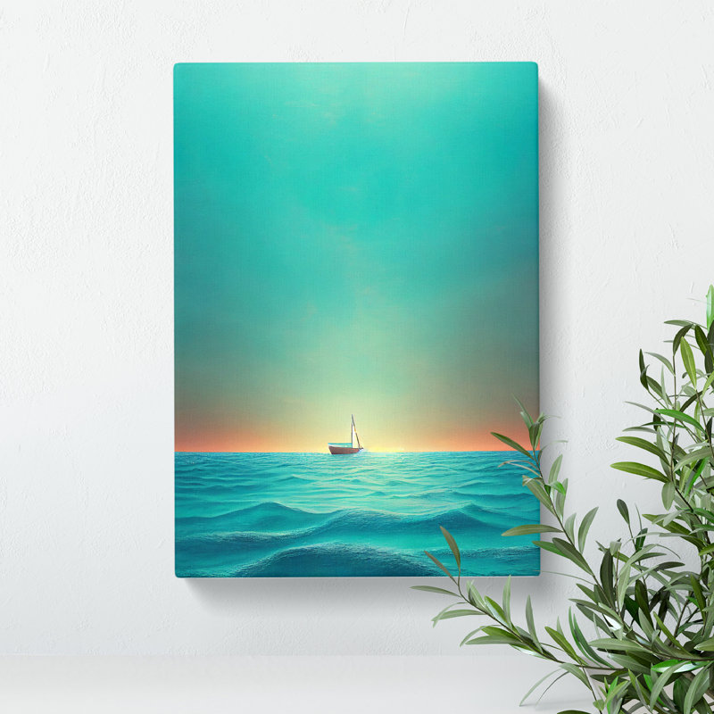 Boat Awaiting Sunrise - Print, No Matte, 60cm H x 40cm W x 3cm D, Wrapped Canvas