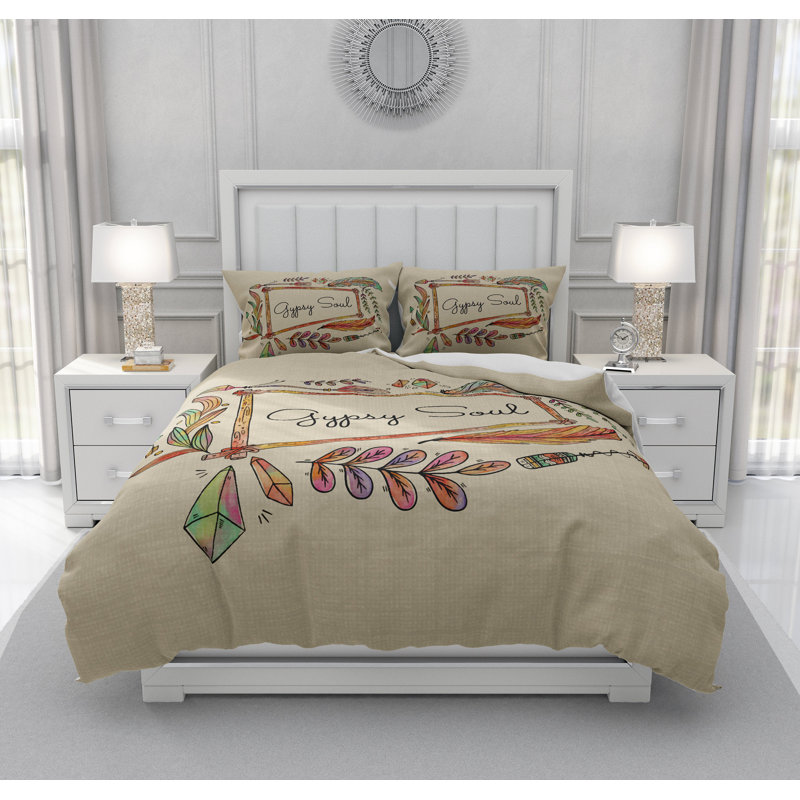  Ensemble de housse de couette Gypsy Soul, Housse de couette simple et 2 taies décoratives