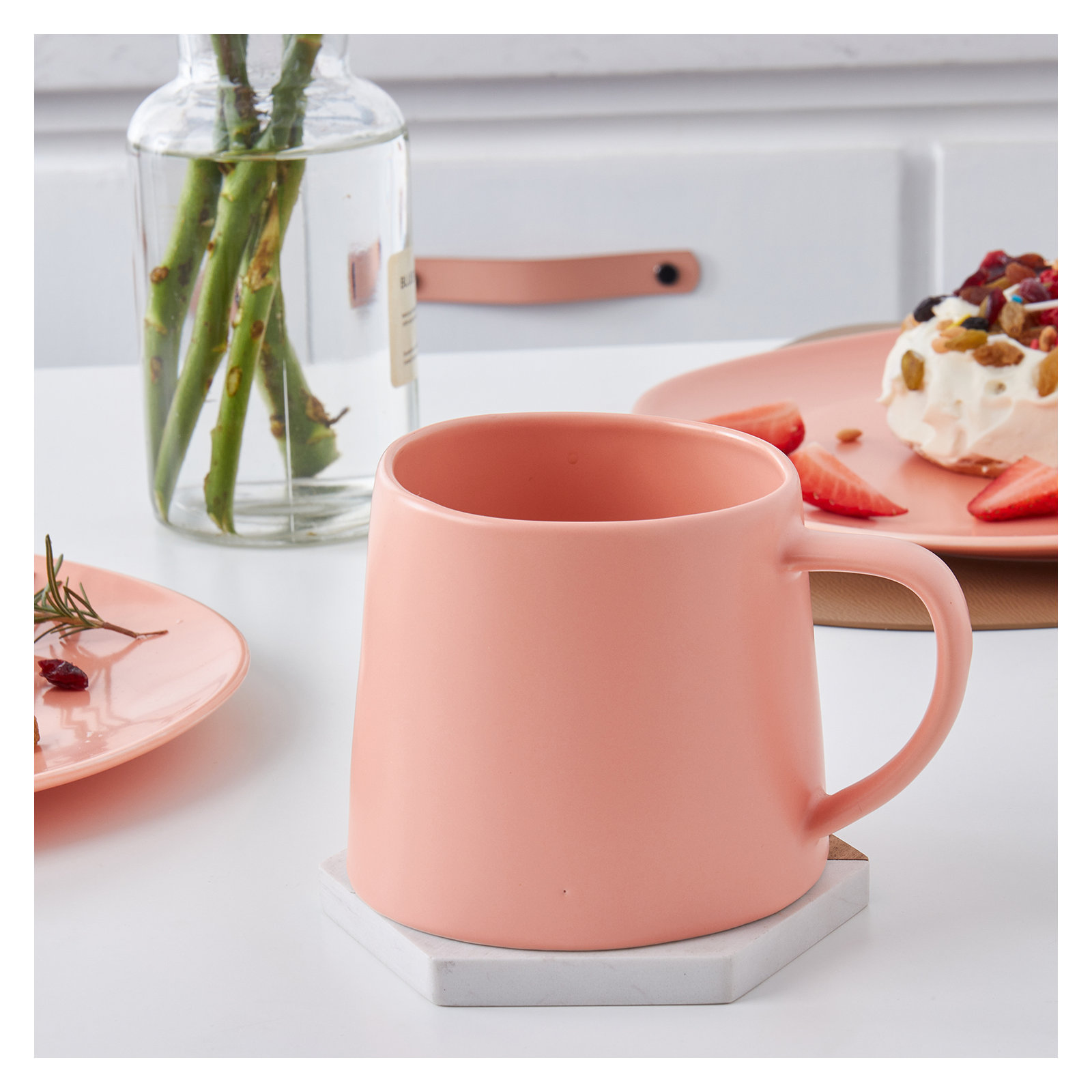 Stone Lain Delilah Mug Set Porcelain, Peach