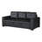 Sectional Sofa Pull Out Bed Living Room Couch Black Faux Leather Tufted Convertible Sofa