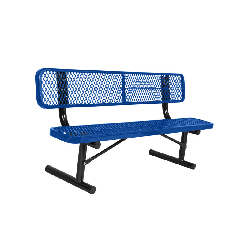 Banc de parc en acier Gaviota, Bleu / bleu, 8 pi