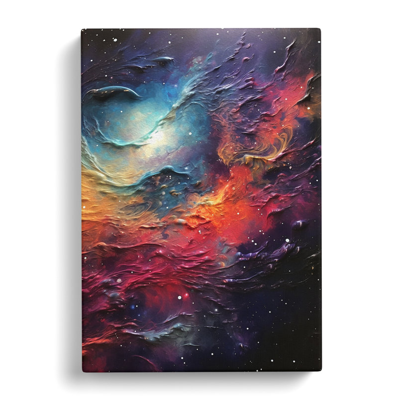 Galaxy Hard Edge Painting No.2 - Wrapped Canvas, 50cm H x 35cm W x 3cm D