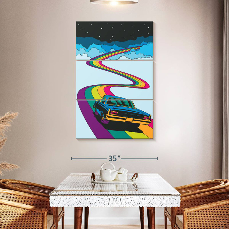 Voiture Rainbow Road, H 50 po x l 32 po