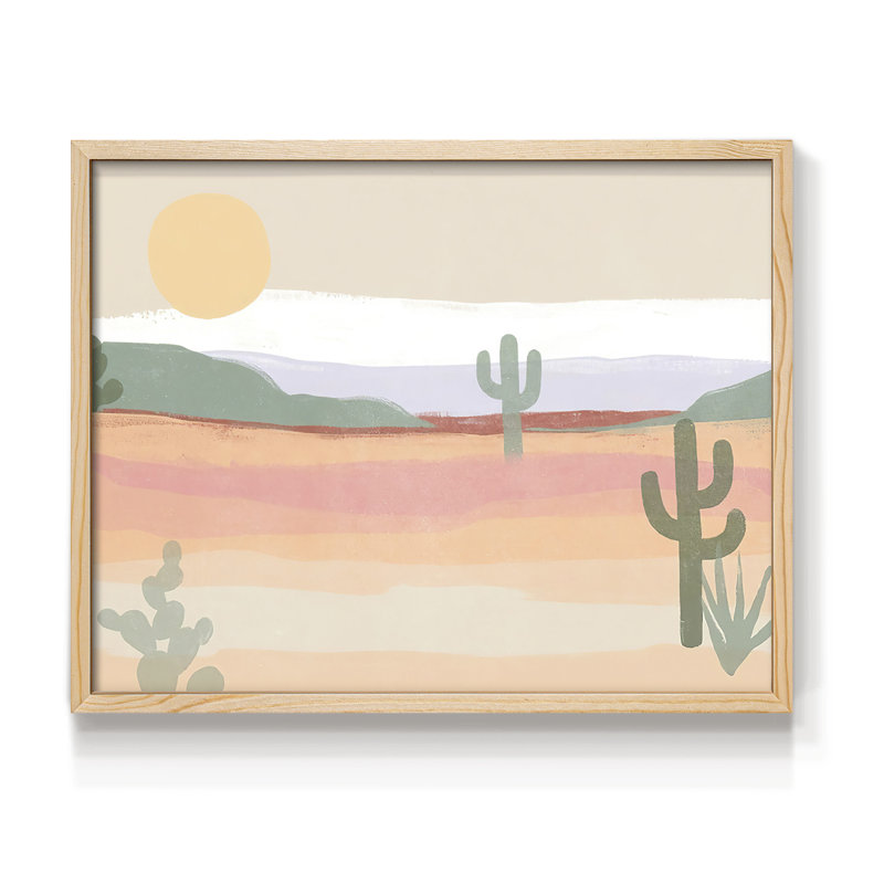 Cactus Plateau II -Framed Print - Restickable, H 16 po x l 20 po, Naturel