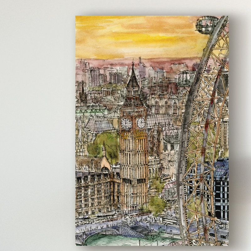 « city scene iv », reproduction sur toile tendue, H 24 po x l 16 po x P 2 po