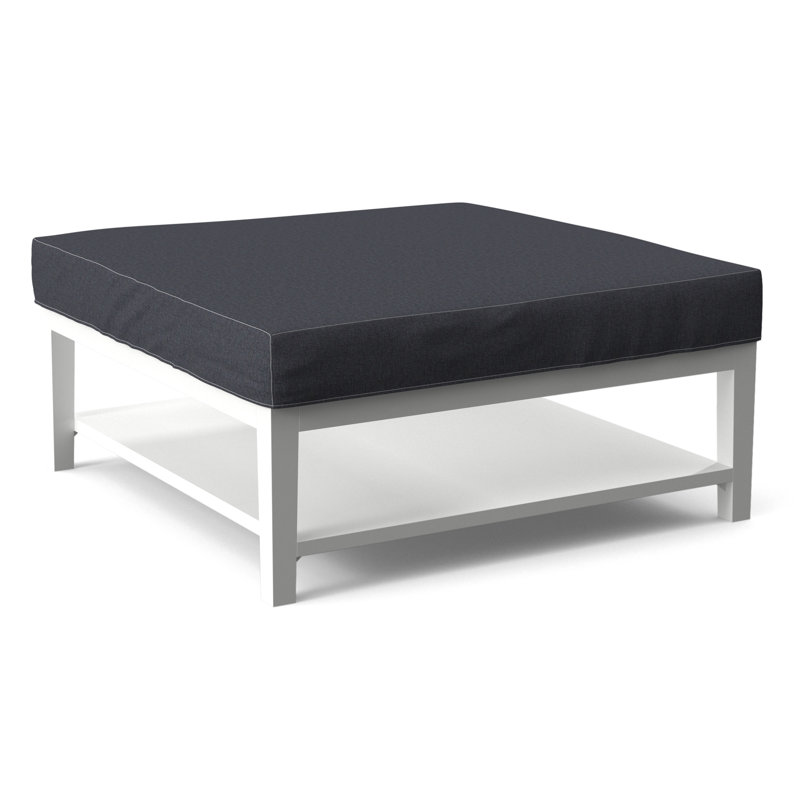 Hammond Square Ottoman, Eggshell Crypton Performance; 0884-93, Frost White Finish