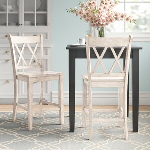 Fortville Solid Wood Counter/Bar Stool (color is antique grey)