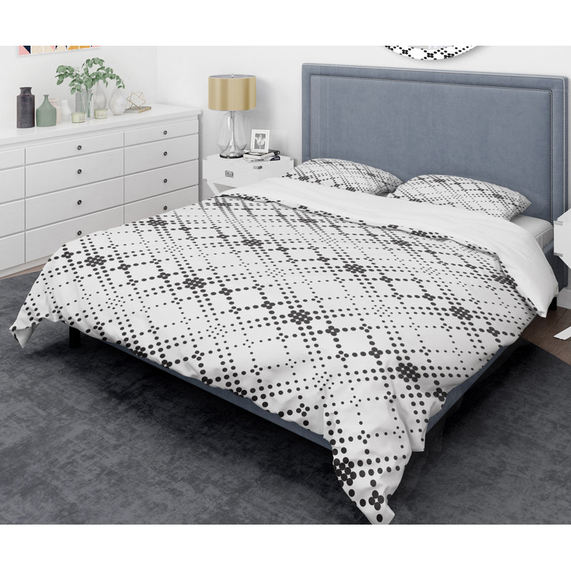 Ensemble de housse de couette rétro Minimal IX Mid-Century, Housse de couette très grand + 2 taies décoratives