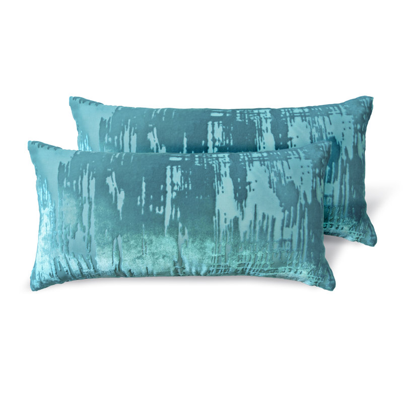 Brushstroke Mini Rectanlge Pillow Cover & Insert (Set of 2), Aruba