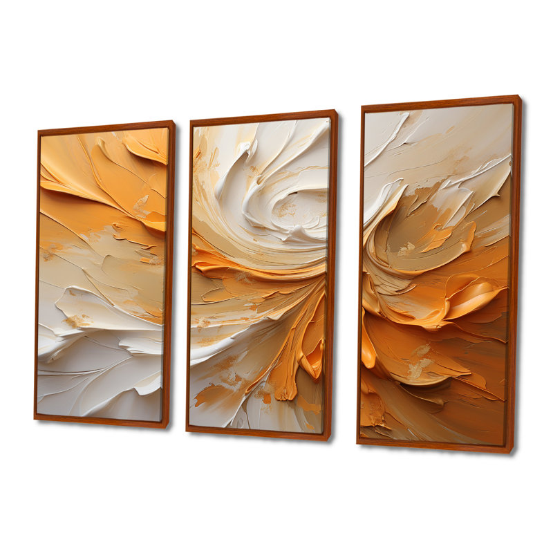 Ensemble de décorations murales or et beige Soft Wave Paint II - formes abstraites, H 28 po x l 36 po x P 1 po