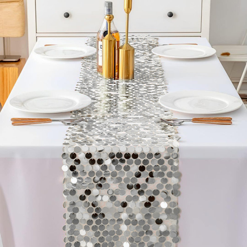Chemin de table Sequin, Argent argent