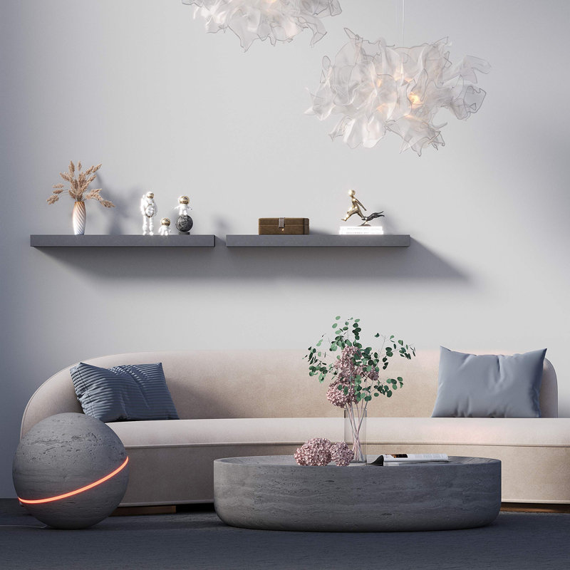 Beira 2 Piece Floating Shelf, Dark Gray