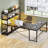 63'' Reversible Computer Desk With LED Power Outlet And Storage Shelves-108993917