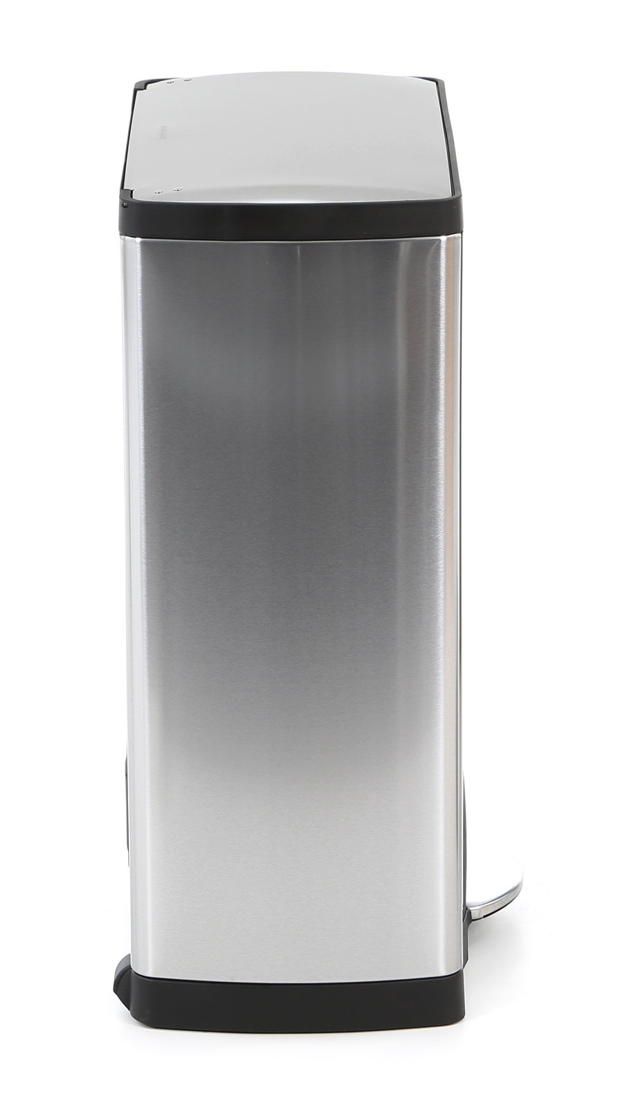 simplehuman Rectangular Dual Compartment Recycling Kitchen Step Trash Can, 46 Liter, Stainless Steel
