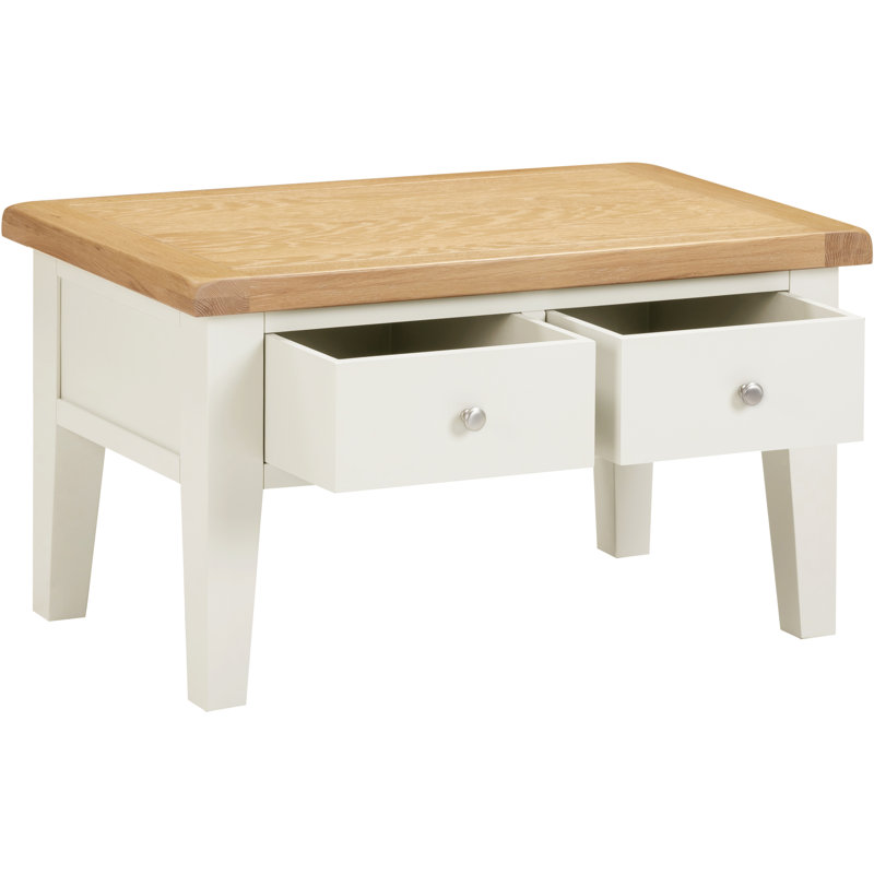 Windsor 2 Drawer Coffee Table, Ivory