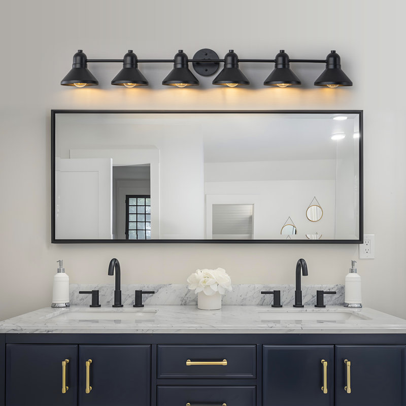 Éclairage pour meuble-lavabo thermolaqué, Six lumières