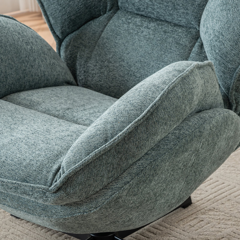 Upholstered Tufted Swivel Accent Chair, Green