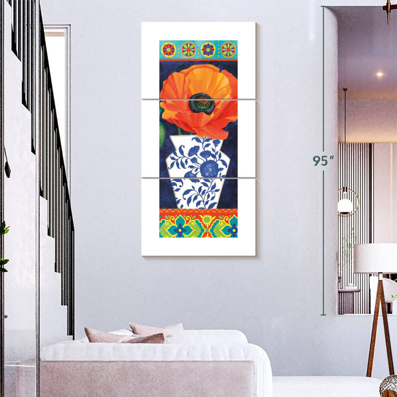 Pavot en fleurs, H 32 po x l 15 po