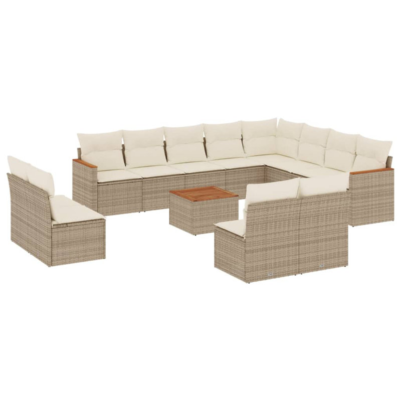Vidaxl Garden Sofa Set Beige, Cream