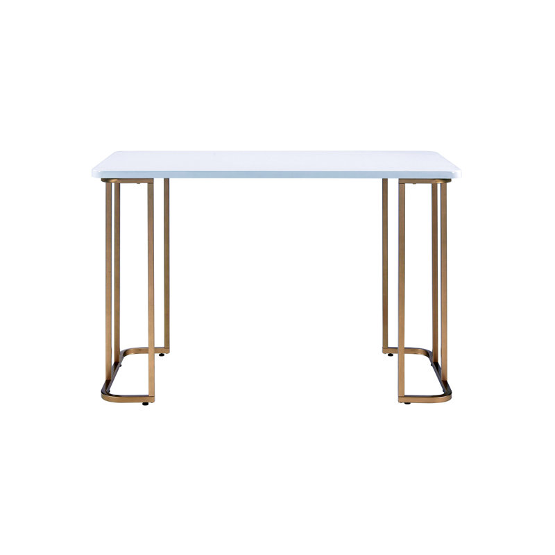 Bureau, bureau d'écriture blanc et doré