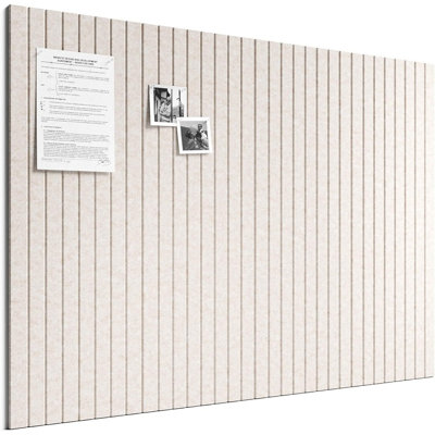 Large Felt Bulletin Board Tiles, Cork Board Alternative For Wall, Fine-stripe Push Pin Board With 30 Pushpins And 70 Adhesive Tabs, Self-healing Felt Board, Oatmeal