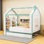 Lit en forme de maison avec lumière DEL blanc froid, lit gigogne caché et tablettes de rangement-621259138-621259140