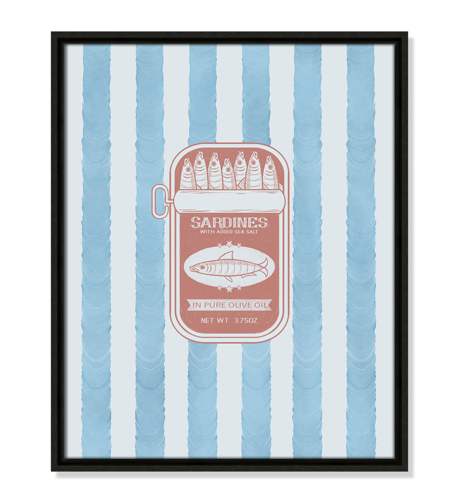 Salty Sardines Print by Marcus Prime, 17.5'' W x 21.5'' H, Espresso Floater