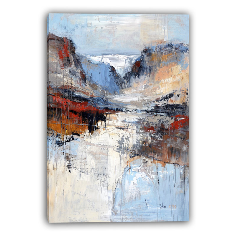 Azur, crête azur, paysage abstrait, art mural sur toile tendue, L 16 po x H 24 po x P 1,5 po