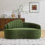 Canapé compact en chenille vert 2 places, ressort en mousse, charme rétro pour les petits espaces