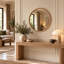 Large Solid Oak Round Wood Nashelle Wall Mirror-1039621293-1052648922