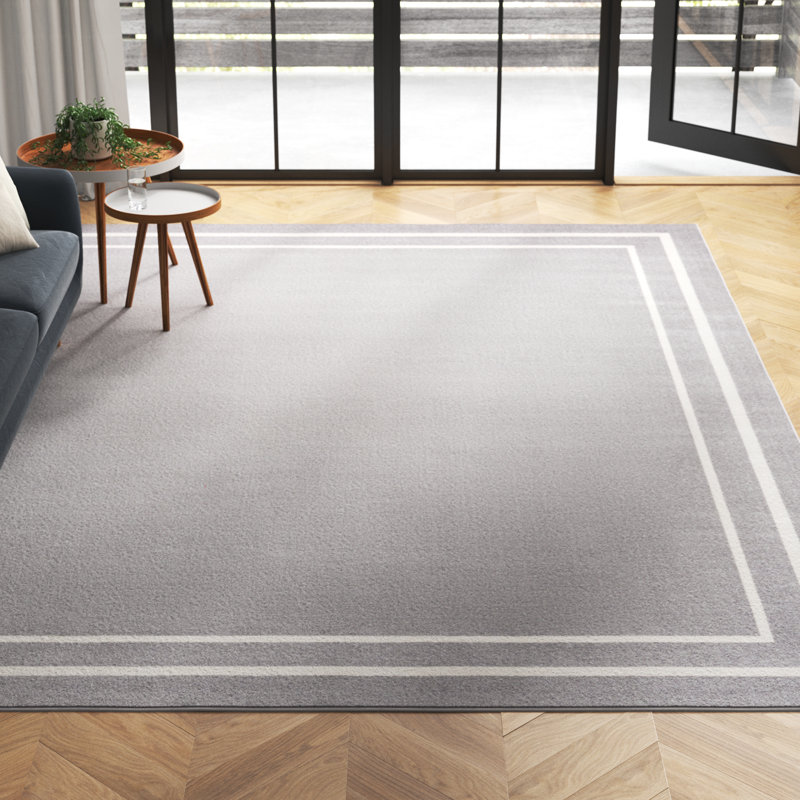Aseneth Abstract Machine Woven Chenille Indoor/Outdoor Area Rug in Gray, Rectangle 9' x 12'