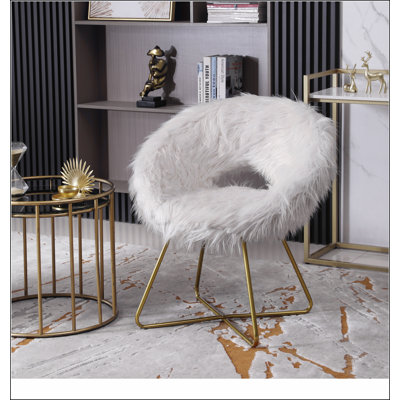 Slatina Faux Fur Upholstered Accent Chair