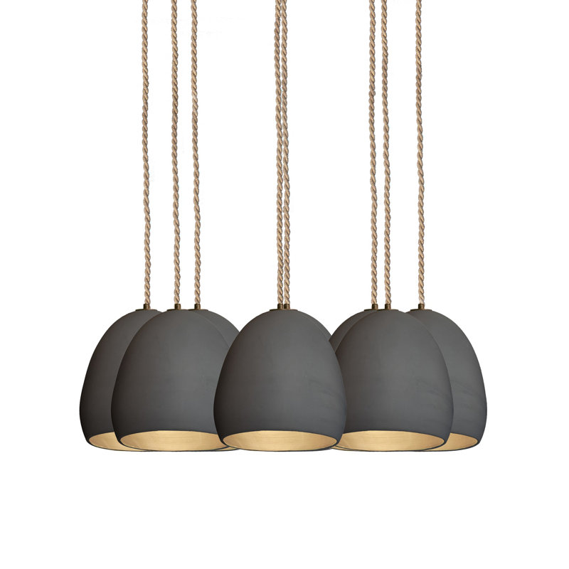 Lustre en forme de dôme à 8 lumières, DEL, H 128 po, Corde de navire