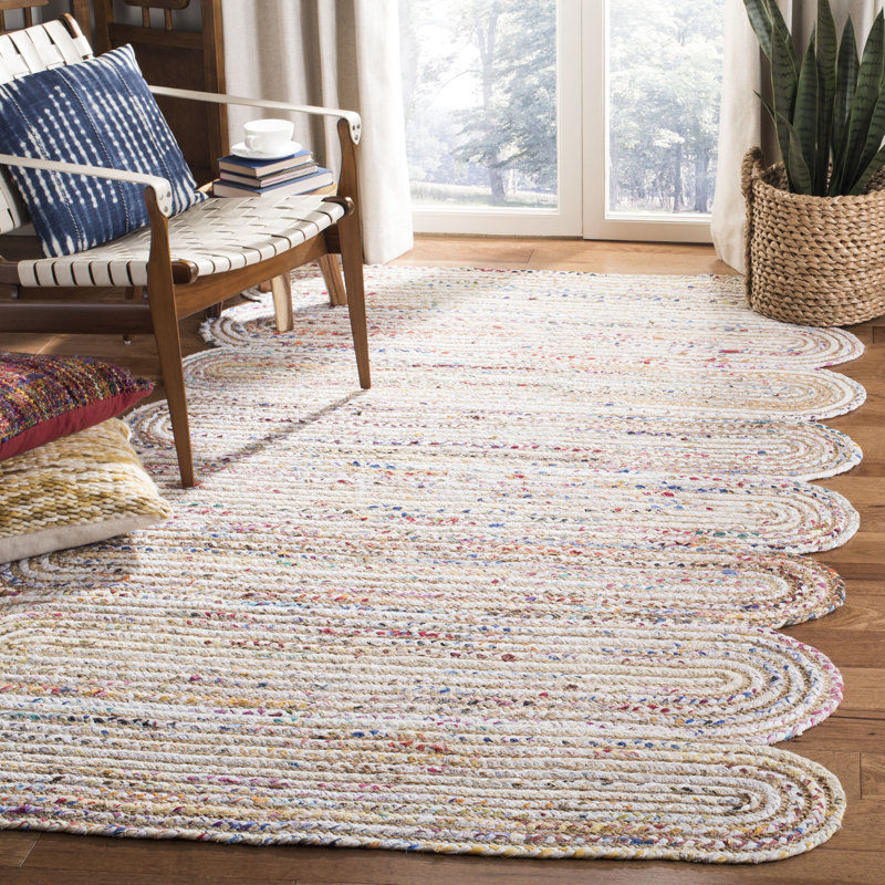 Tapis en jute de coton tissé à la main Abhay, Rectangle 8 pi x 10 pi
