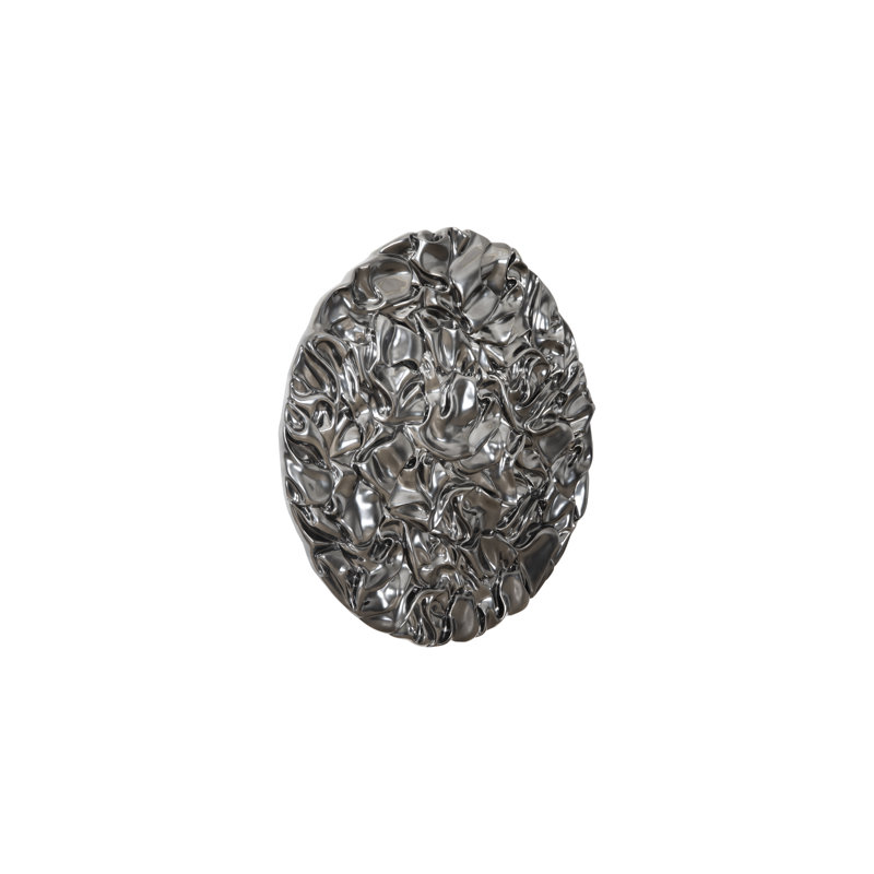 Drape Wall Art, Round, Liquid Silver