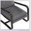 Chaise Sling Blaire revêtue de tissu gris anthracite avec structure en métal-179584806