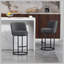 Ensemble de 2 tabourets de bar à hauteur de comptoir, tabourets de bar moderne avec dossier, tabourets de bar rembourrés en lin pour îlot de cuisine-873741083