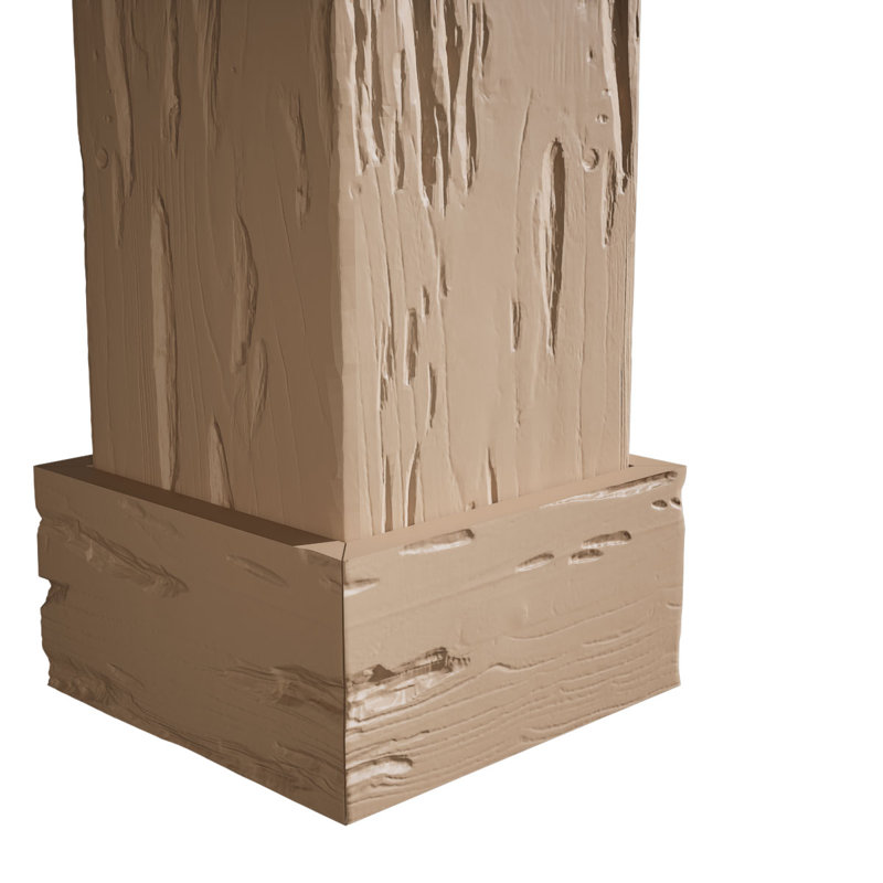 Enveloppe de colonne carrée Timberthane, H 168 po x l 12 po x P 12 po, Standard standard et base, Cyprès Pecky