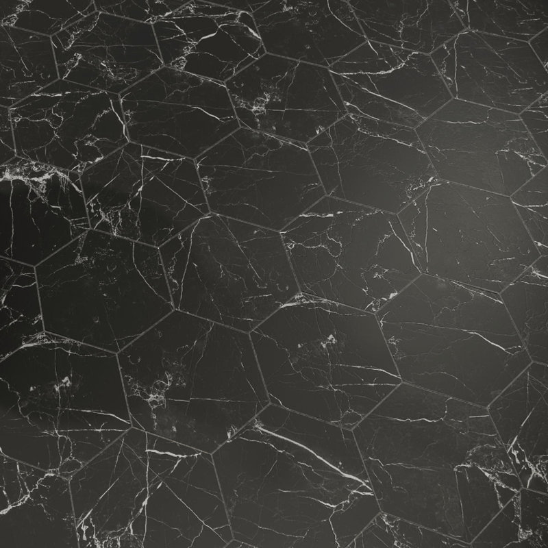 Prisma 8" x 9" Hexagon Nero Marquina Look Tile