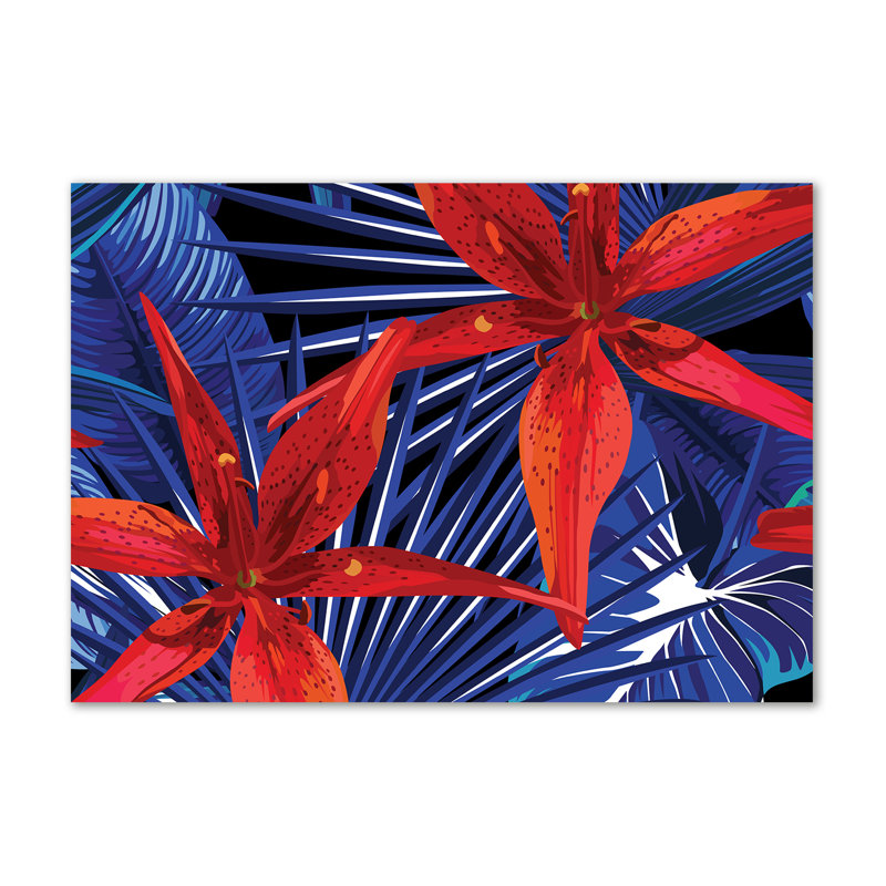 Tropical Flowers - Wrapped Canvas Print