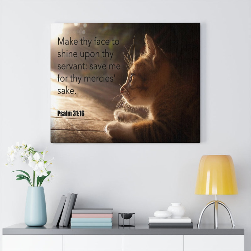 «Make Thy Face Psalm 31:16 Christian Home Décor», art mural prêt à l'écriture, H 12 po x l 16 po x P 1,25 po