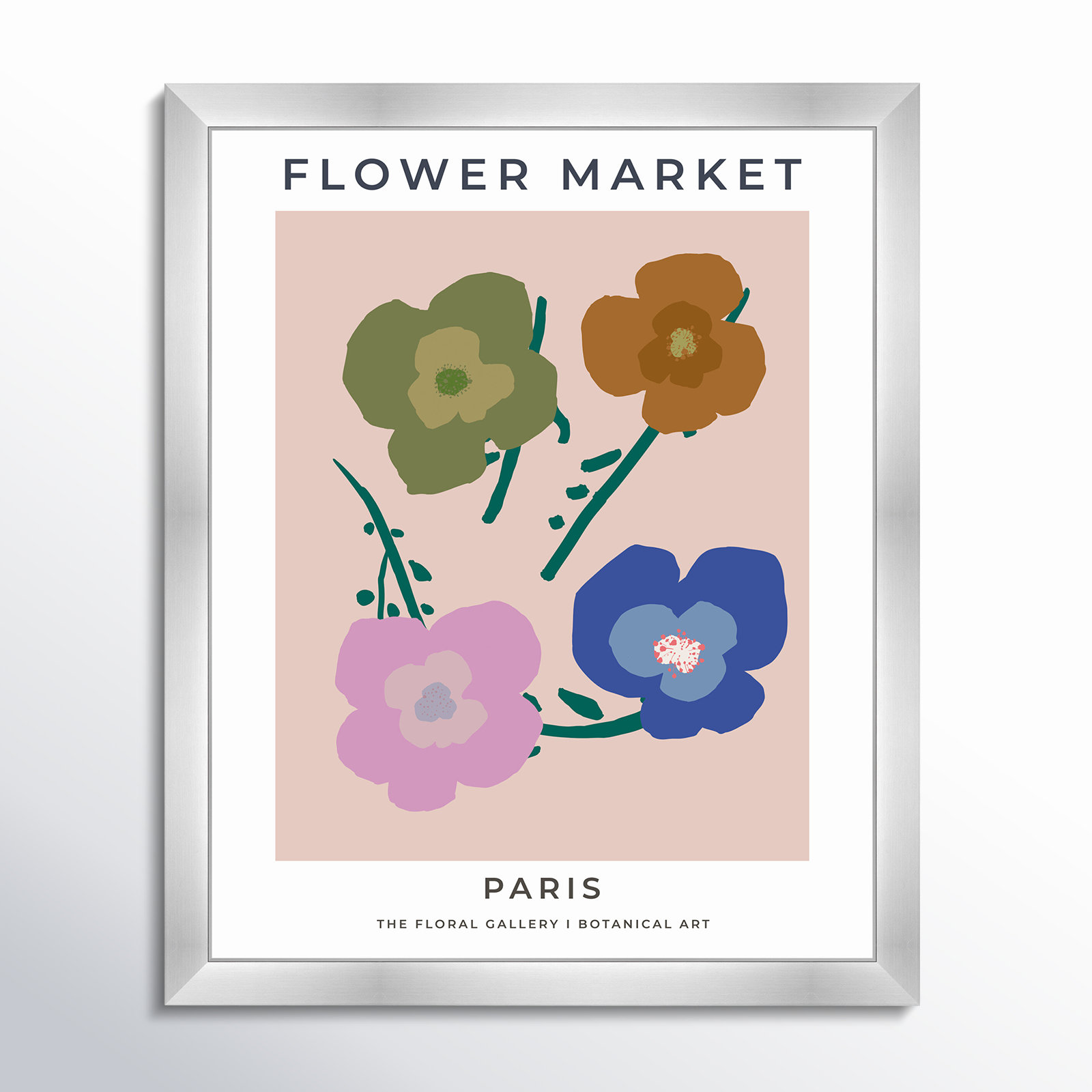Paris Flower Market by Oliver Gal, 22" H x 18" W, Silver