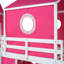 Lit mezzanine simple avec tente et tour rose Slide