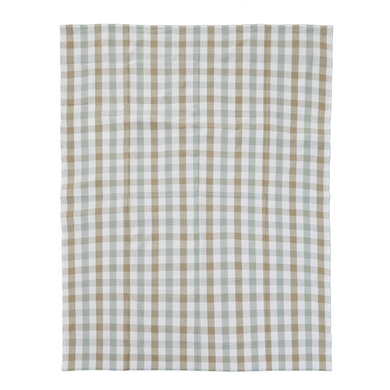 --- Rectangular Tartan Tablecloth, Green/Brown