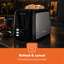 GEEPAS 2 Slice Bread Toaster with 7 Level Browning Control | Removable Crumb Tray, Defrost, Reheat & Cancel Function, Cord Storage | 2 Year Warranty, 750W-124279352