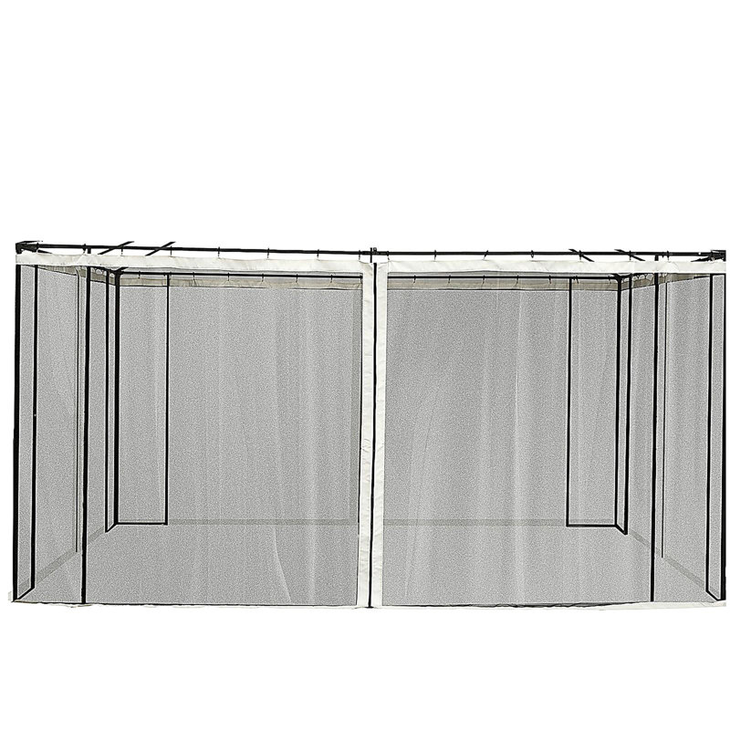 Filet de remplacement en filet de remplacement 10 pi x 13 pi pour abris de jardin et tentes à auvent avec fermetures à glissière Outsunny