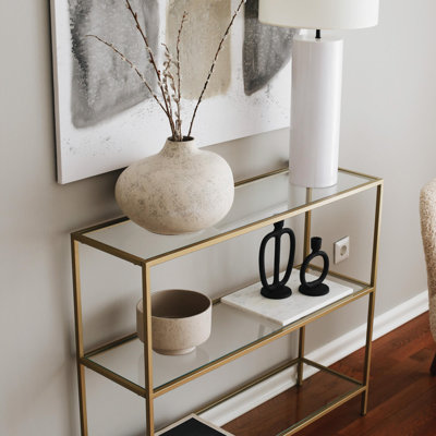Maraya 100cm Glass Top Console Table