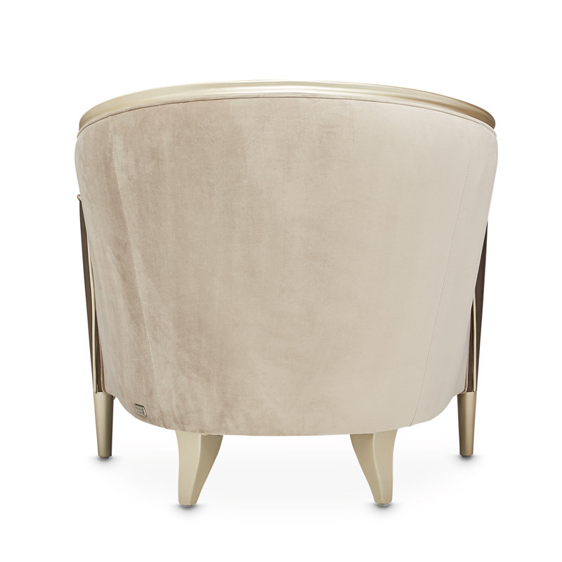 Villa Cherie 35'' Wide Barrel Chair, Porcini Velvet